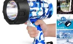Xinxi Rechargeable Spotlight, 1,000,000 Lumen High Powered Camouflage Blue. Fixed Price $72.77.