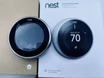 Nest T3007ES Smart Thermostat Programs Google Remote, Stainless Steel New Box. Fixed Price $115.00.