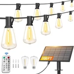 String Light 100 Feet 30 Sockets Remote Control Weatherproof Led Stright Solar. Fixed Price $51.99.