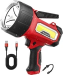 2000 Lumen Rechargeable Spotlight With Stand, Waterproof Led Flashlight (red). Fixed Price $84.99.