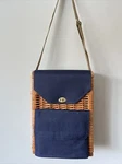 Picnic Time Inc Insulated Wine & Cheese Tote Corsica Basket Navy Wicker Gift. Fixed Price $35.00.