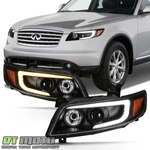 Black 2003-2008 FX35 FX45 Led Drl Tube Switchback Signal Headlights Headlamps. Fixed Price $388.99.