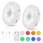 Okerich Led Rechargeable Motion Sensor Light Cool White & RGB(2 Pack). Fixed Price $24.64.