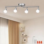 Aiboo 4-LIGHT Adjustable Dimmable Track Lighting Kit, Flexible Head, Silver. Fixed Price $30.99.