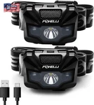 Foxelli Usb Rechargeable Led Headlamp Ultra Light 2.4 Oz & Bright 180 Lumens. Fixed Price $34.56.