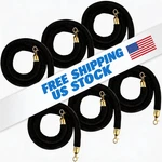 Stanchion Ropes With Hook, 5 Ft Crowd Control Barrier Safety Black Pack 6. Fixed Price $27.85.