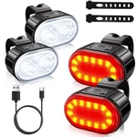 2 Set Usb Rechargeable Led Bicycle Headlight Bike Front Rear Lamp Cycling. Fixed Price $16.54.