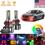 2X Rgb Multi-color App Control H8 H11 Fog Light Drl Bulbs For 06-21 Honda Civic. Fixed Price $65.99.