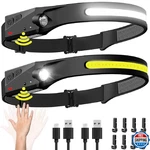 2PCS 230 Wide Beam Led Headlamp W/ Motion Sensor, Waterproof & Rechargeable. Fixed Price $26.99.