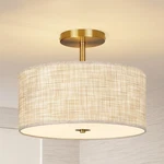 Zoryata 13" Semi Flush Mount Ceiling Light Fixture, Modern Textured Fabric. Fixed Price $59.70.