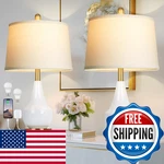 Cinyirong Modern White Table Lamp Set Of 24 Ceramic Usb Ac. Fixed Price $105.71.