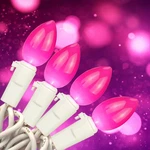 Bohon Pink Led String Lights, 17 Feet White Wire Christmas 50 Bulbs, .... Fixed Price $31.64.