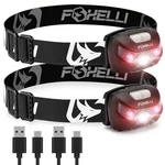 Foxelli Usb-c Rechargeable Led Headlamp Super Bright, 2-PACK Black. Fixed Price $27.43.