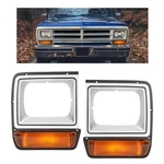 Hecasa Headlight Bezel W/turn Signal Pair, Yellow Lens+silvery. Fixed Price $65.79.