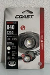 Coast FL86 Dual Power Led Headlamp 840 Lumens Twist Focus Flood Spot Beam IP54. Fixed Price $17.90.