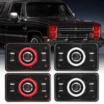 4X6 Led Headlights Dot Approved With Red Drl Amber Turn Signal Halo Compatibl.... Fixed Price $197.99.