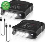 2 Pcs Led Clip On Cap Lights Usb Rechargeable Waterproof Black. Fixed Price $25.99.