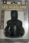 U.s. Army Led Headlamp 50 Lumens With Adjustable Zoom Focus 3 Modes. Fixed Price $39.99.