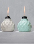 Tiki Seaside Escape Table Torches, 6" Coral Glass Set Of 2. Fixed Price $29.99.