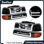 Dimflux Led Headlights For 99-02 Chevy Silverado 1500/HD 2500/HD Black Housing. Fixed Price $76.79.