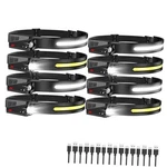 Headlamp Rechargeable 8 Pack, Led Headlight Flashlight Super Bright With 230. Fixed Price $71.49.