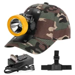 Rechargeable Led Mining Headlamp With Camouflage Miner Cap White Headlight. Fixed Price $56.98.