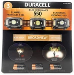 Duracell 550 Lumens Led Broadview Headlamps Headlights 3 Pack + 9 Aaa Batteries.. Fixed Price $107.99.