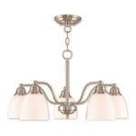 Livex Somerville 5-LT Conv Dinette Chandelier/ceiling, Nickel/opal 53855-91. Fixed Price $331.96.