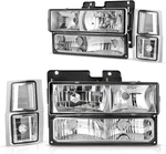 Dwvo Headlight Assembly Compatible With Oe Chrome Housing W/ Corner Lights. Fixed Price $133.86.