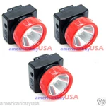 Lot Of 3 Wireless Led Light Head Lamp Miner Mining Work Camping Hunting Outdoors. Fixed Price $78.90.