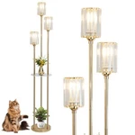 Hmvpl Gold Floor Lamps For Living Room, Modern With Shelves, Cryst.... Fixed Price $120.69.