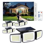 Jejot Solar Security Light Outdoor Super Bright Led, 4 Pack, 3 Head-black. Fixed Price $86.47.