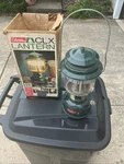 Coleman Clx Adjustable Lantern 290-700 Double Mantle Pyrex Glass 11/84 W/ Box. Fixed Price $29.00.
