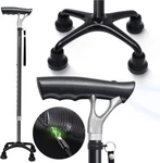 Bigalex Quad Cane Adjustable Lightweight Walking Flexible-led Handle. Fixed Price $33.98.