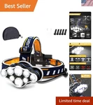 Elegant Rechargeable Headlamp: 18000 Lumens, Modes For Ultimate Adventure. Fixed Price $33.99.