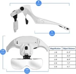Led Headband Magnifying Glass, Adjustable Magnifier For Crafts Electronics. Fixed Price $17.13.
