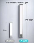 Goodea 17.5" Under Cabinet Lighting 4500MAH Rechargeable Light, Pack - Silver. Fixed Price $53.54.
