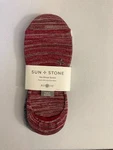 Sun + Stone Men's 3-PK. No-show Socks Red Multi Size 7-12 10-13. Fixed Price $12.99.