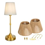 Zeyork Cordless Table Lamp, Rattan Shades, Led With Built-in .... Fixed Price $84.69.
