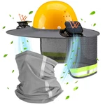 1 Set Sun Hard Hat Shade Full Brim Visor With Solar Fans And Nec.... Fixed Price $50.99.