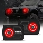 2PCS Rectangle 5 7 6 Inch Led Headlights With Halo Drl & Turn Signal. Fixed Price $125.99.