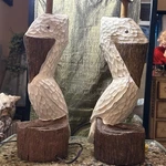 Pair Of Hand Carved Wood Pelican Table Lamps. Shades Not Included. Tested Works. Fixed Price $199.99.
