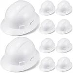 10 Pack Full Brim Hard Hat, White Construction Hdpe,. Fixed Price $198.99.