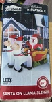 Rare Santa Llama Sleigh Christmas Inflatable 6 Foot Long Joie Domi Led Lights. Fixed Price $133.00.