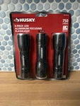 Led Aluminum Focusing Flashlights Husky 750 Lumens 3-PACK Modes Batteries Incl. Fixed Price $19.99.