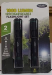 Police Security 1000 Lumen 3 Mode Slide Focus Rechargeable Flashlight Set Of 2. Fixed Price $37.99.