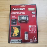 Husky 350 Lm 9-MODE Dual-power Broad Range Led Water/impact Resistant Headlamp. Fixed Price $15.00.