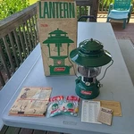 Vintage 1972 Coleman 228J195 Lantern 2-MANTLE Floodlight Euc With Box Tested. Fixed Price $88.99.