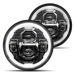 Hwstar Pair New 1000% Bright Anti-glare 7 Inch Halo Led Headlights Round Comp.... Fixed Price $237.77.