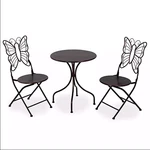 3 Pc Bronze Metal Bistro Set Butterfly Patio Garden Table Chair. Fixed Price $75.99.
